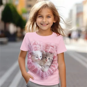 T-shirt criança motivo gato