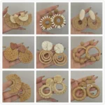 Brincos rafia natura